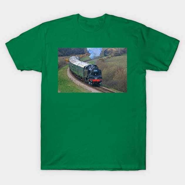 BR Standard Class 4, Swanage Railway, March 2019 T-Shirt by RedHillDigital